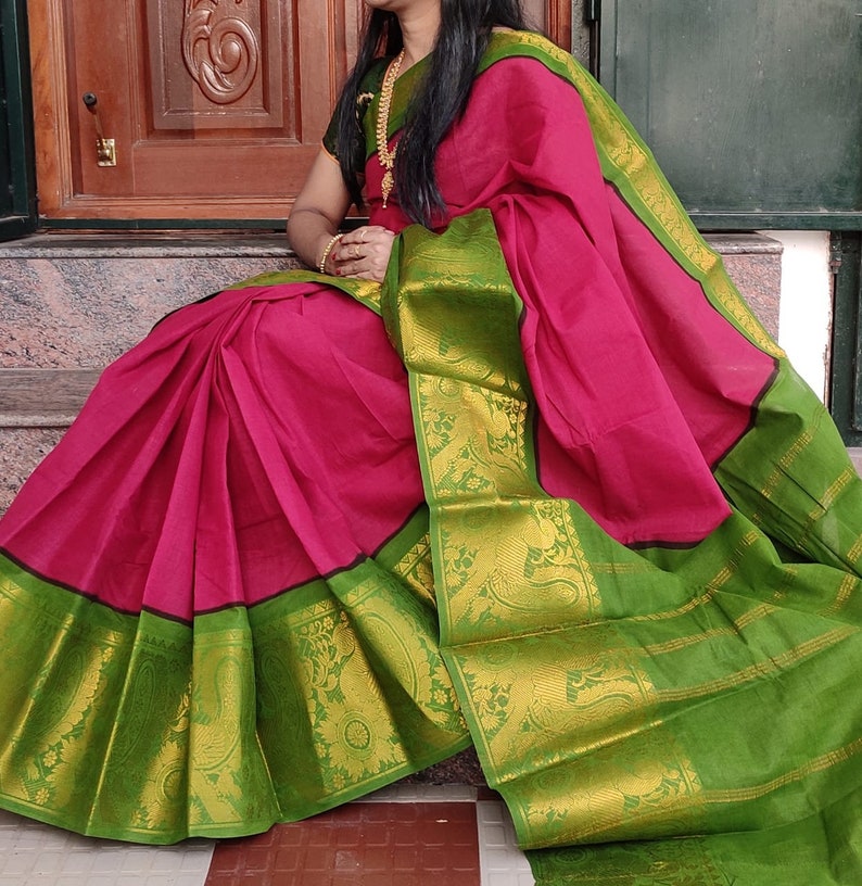 Madurai sungudi cotton Saree zari White & color sarees Mayuri long border saree South Indian Saree Saree For Women Sari Pink green