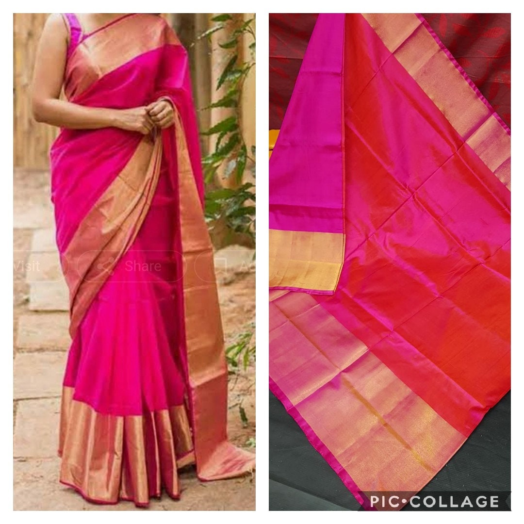 THE COLOR BLAST Collection Double Side Temple Bordered Saree With Embr –  www.soosi.co.in