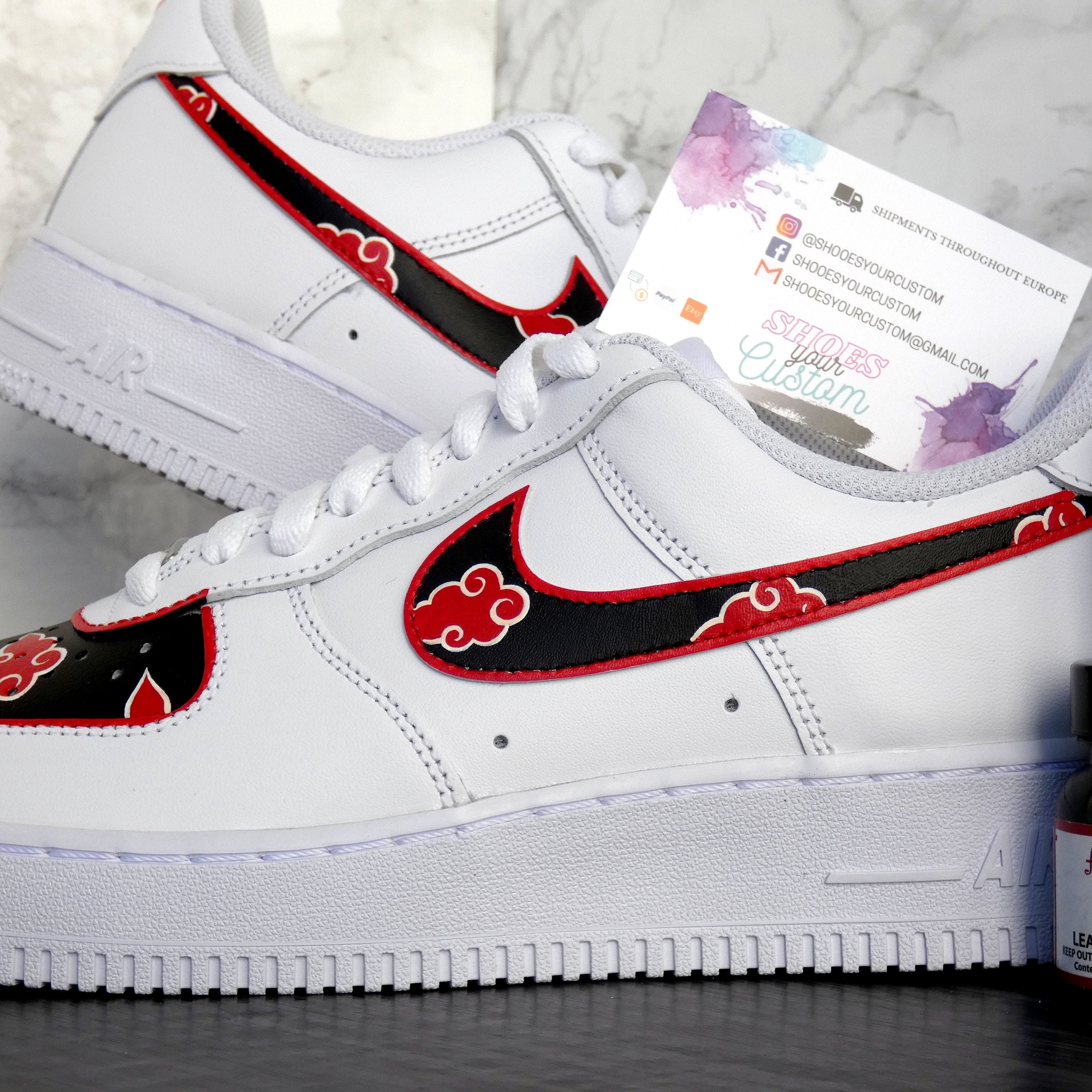 Air force 1 custom Naruto Akatsuki | Etsy