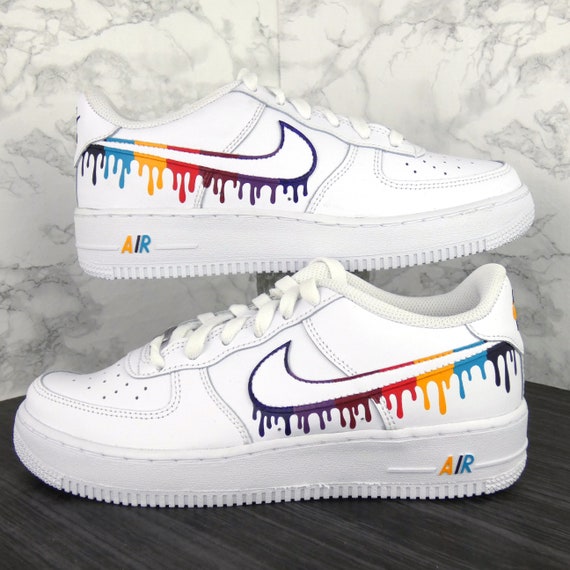 air force 1 custom rainbow drip