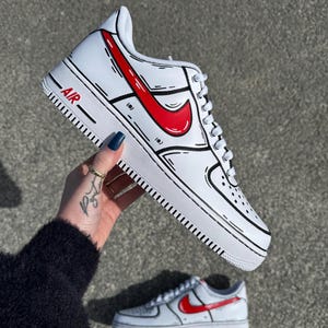 Air force 1 custom Cartoon color simple