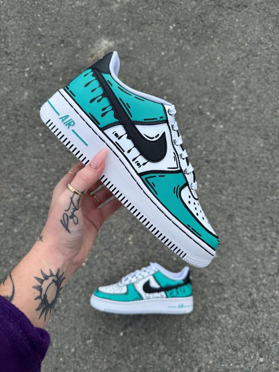 Air Force 1 Cartoon Color With Flowing Drops - Etsy