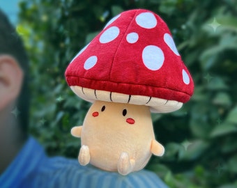 Periwinkle the Mushroom ~ Magnetic Shoulder Buddy Plush ~ Cottagecore Collectible Plush Toy