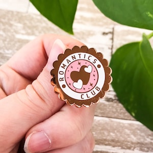 Romantics Club ~ Hard Enamel Pin ~ Hopeless Romantic ~ Rose Gold Plated Badge ~ Relatable