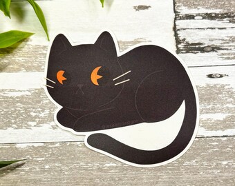 Black Cat Loaf ~ 3" MatteVinyl Sticker ~ Sticker for Water Bottle ~ Laptop Sticker