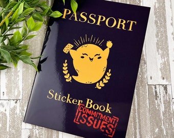 PREORDER Passport ~ Sticker Storage Book ~ Sticker Collection ~ Commitment Issues ~ A5 Reusable Sticker Book