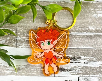 Cleo the Fairy ~ Acrylic Keychain ~ Clear Translucent Charm ~ Cottagecore