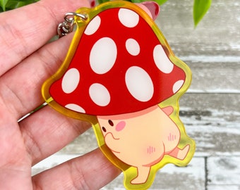 Periwinkle's Cheeky Buns ~ Acrylic Keychain ~ Clear Translucent Charm ~ Cottagecore