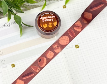 Japońska piekarnia ~ Taśma washi ~ Dekoracyjna taśma maskująca ~ Naklejki do dziennika ~ Bullet Journal ~ Naklejki do planera