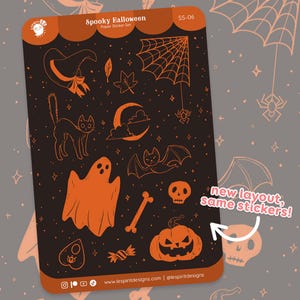 Spooky Halloween ~ Sticker Sheet ~ Glossy Stickers ~ Journal Stickers ~ Bullet Journal ~ Planner Stickers