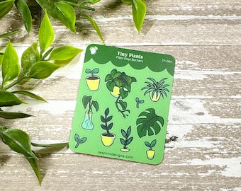 Tiny Plants ~ Filler Vinyl Stickers ~ Mini Sticker Sheet ~ Water Bottle Stickers