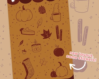 Chilly Autumn ~ Sticker Sheet ~ Glossy Stickers ~ Journal Stickers ~ Bullet Journal ~ Planner Stickers