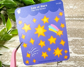 Lots of Stars ~ Filler Vinyl Stickers ~ Mini Sticker Sheet ~ Water Bottle Stickers