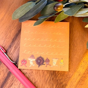 Amigos em busca de alimentos ~ Notas adesivas ~ Bloco de notas fofo ~ Bloco de notas de papelaria Papel para cartas ~ Bloco de papelaria ~ Papel para cartas ~ 50 folhas