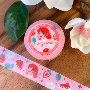Strawberry Cheesecake ~ Washi Tape ~ Decorative Masking Tape ~ Journal Stickers ~ Bullet Journal ~ Planner Stickers