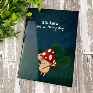 Stickers for a Rainy Day ~ Sticker Storage Book ~ Sticker Collection ~ Periwinkle the Mushroom ~ A5 Reusable Sticker Book