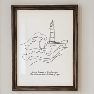 Charles Spurgeon Quote Print | Lighthouse & Waves Christian Wall Art | Modern Faith Home Decor | Digital Download Christian Quote