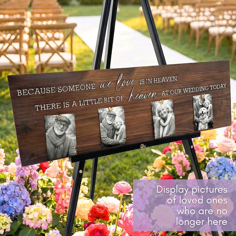 Custom Wedding Memorial Sign 3D Raised Wood letter Wedding Picture Sign Rustic Wedding Ceremony In Loving Memory Wedding Father of Bride