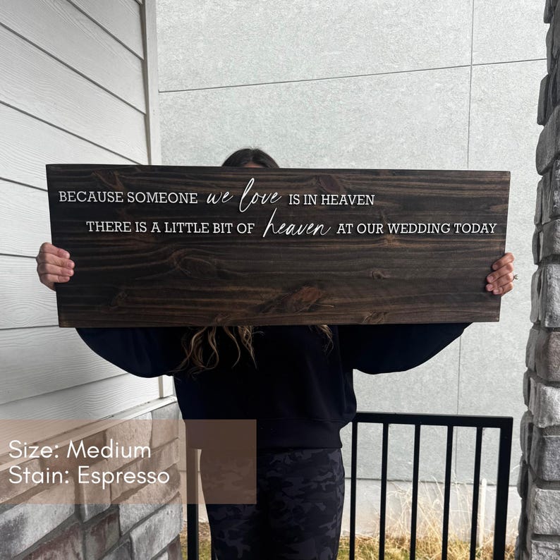 Custom Wedding Memorial Sign 3D Raised Wood letter Wedding Picture Sign Rustic Wedding Ceremony In Loving Memory Wedding Father of Bride Dark Espresso Stain