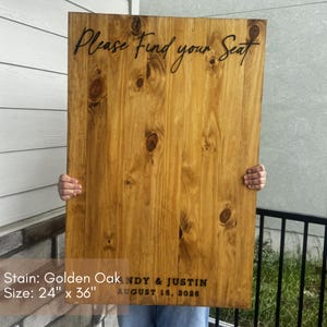 3D Wooden Seating Chart Sign Personalized Rustic Wedding Find Your Seat ...