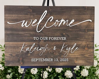 Custom Wedding Welcome Sign 3D Raised Wood letter Wedding Sign with Names Rustic Wedding Ceremony Decor Personalized Bridal Entrance Sign
