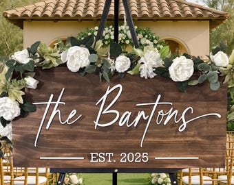 Personalized 3D Letter Wedding Sign | Rustic Family Last Name Pallet Sign | Established Date | Custom Family Name Sign