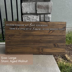 Custom Wedding Memorial Sign 3D Raised Wood letter Wedding Picture Sign Rustic Wedding Ceremony In Loving Memory Wedding Father of Bride