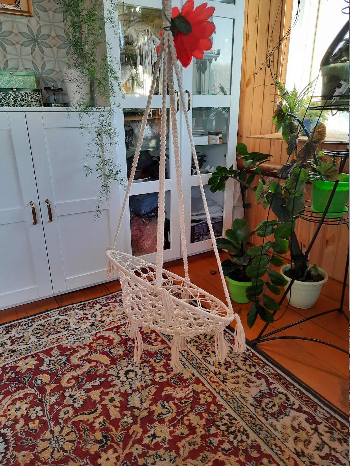 Cat hammock Round cat hanging chair with mat cat shelves | Etsy