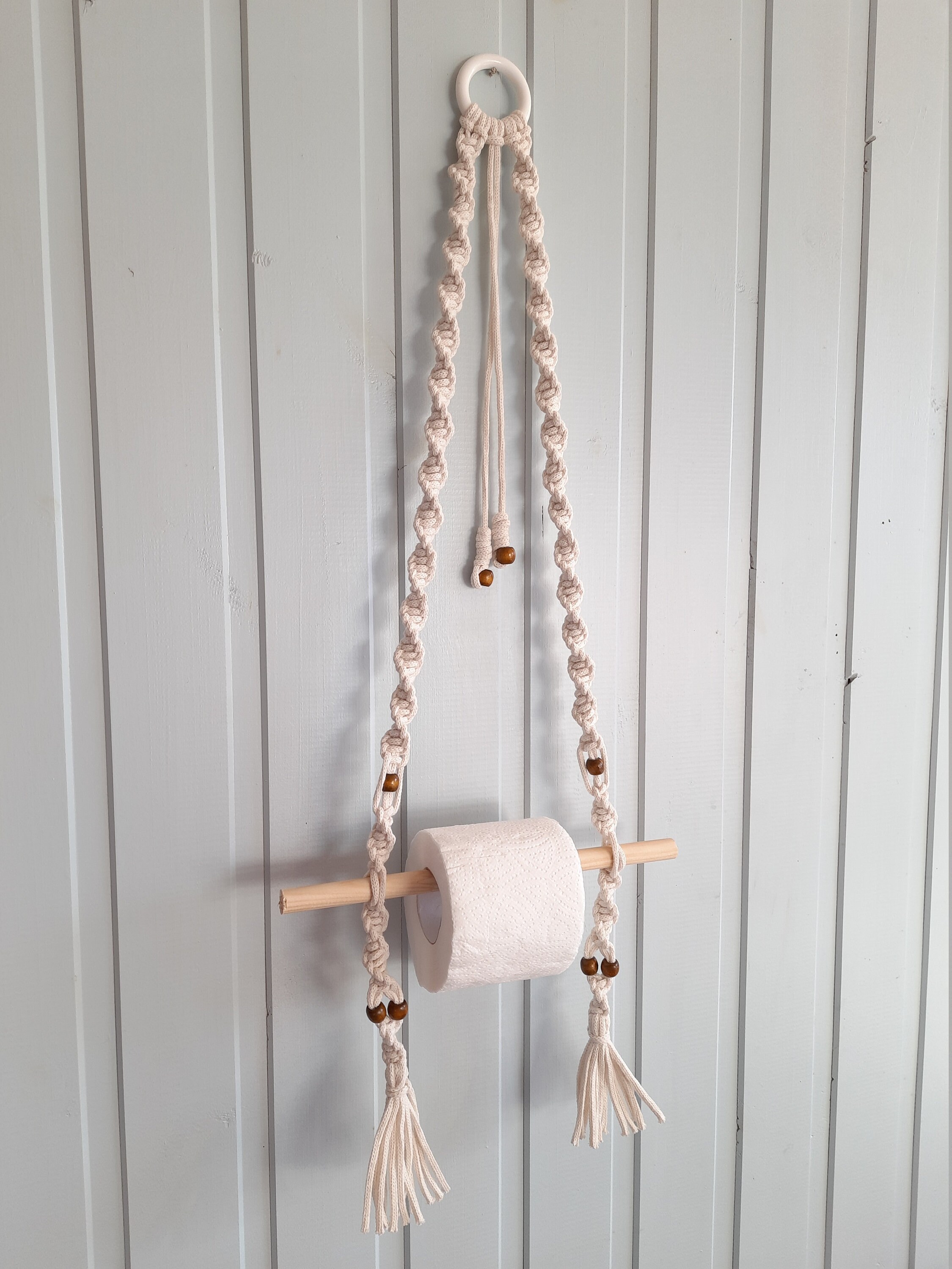 Roll holder paper holder Macrame toilet paper holder towel Etsy