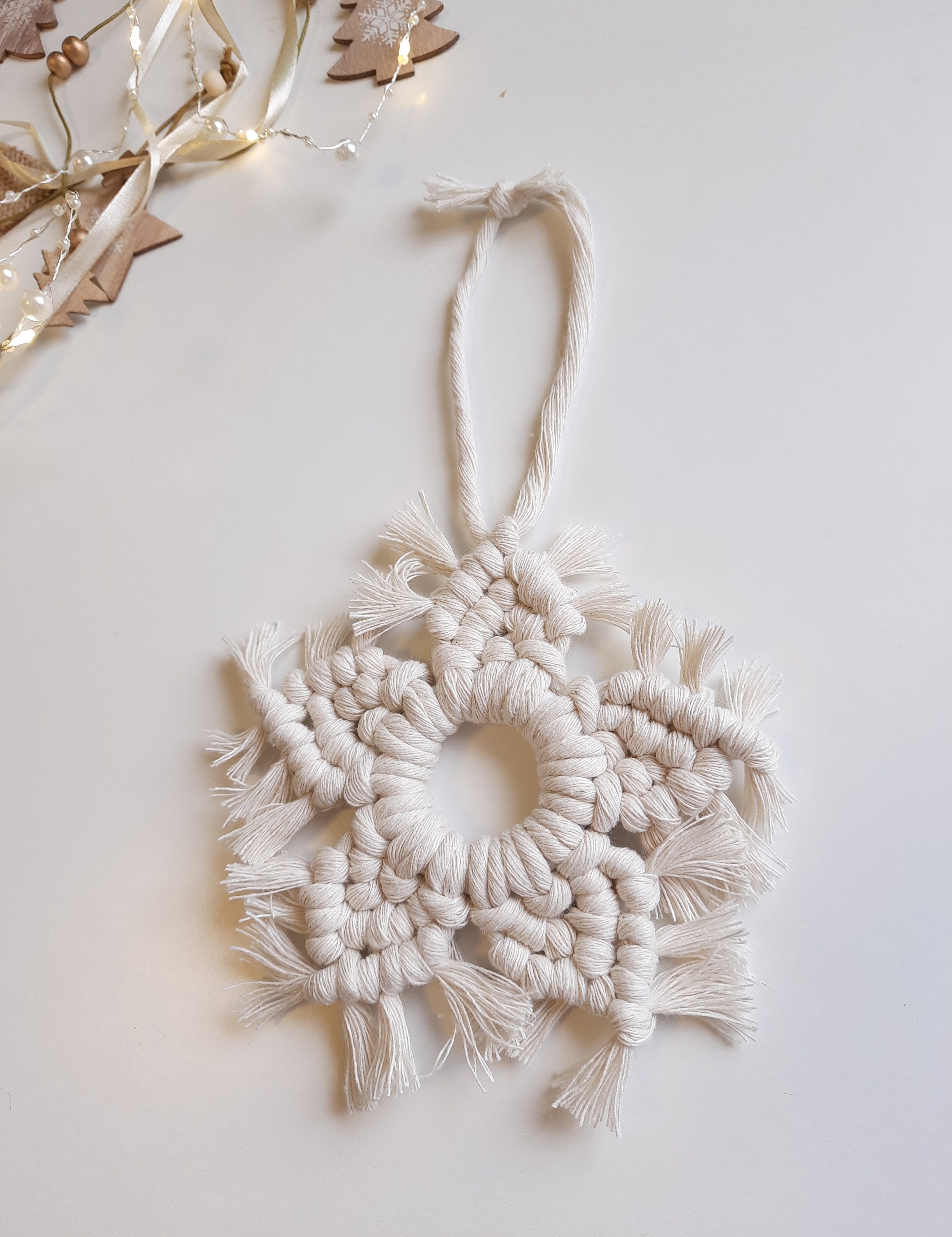 Macrame Tutorial Snowflake Boho Christmas Ornaments Video Etsy