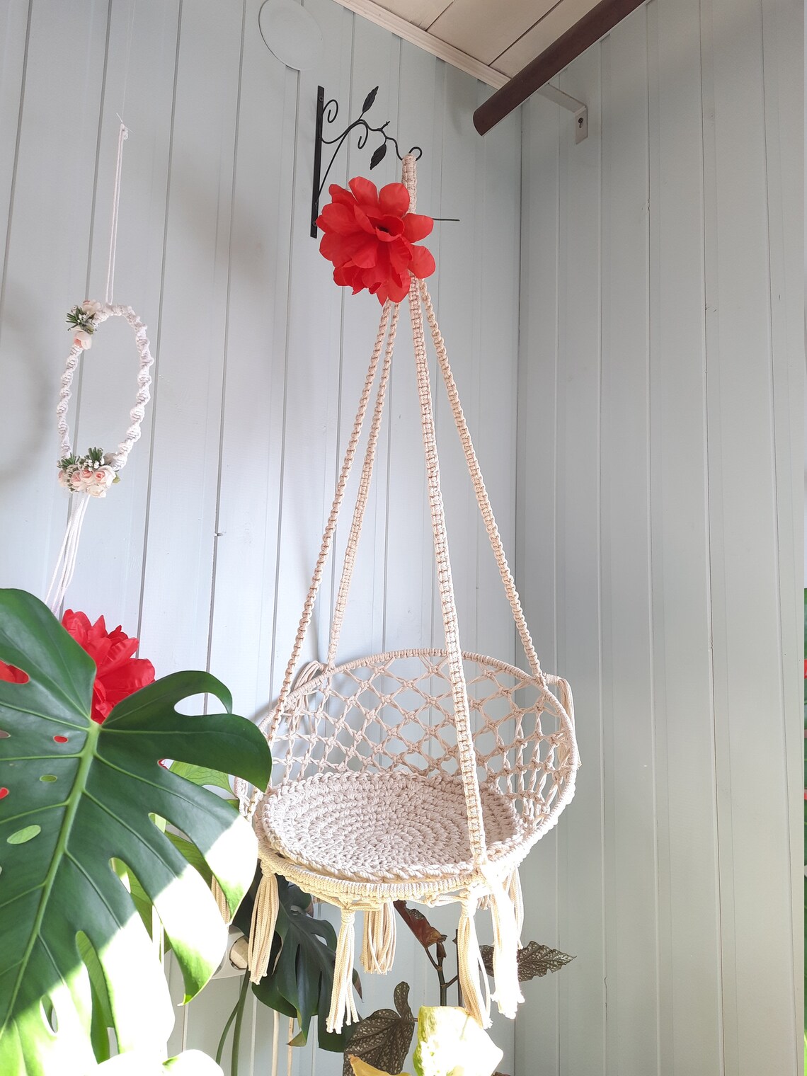 Cat hammock Round cat hanging chair with mat cat shelves | Etsy