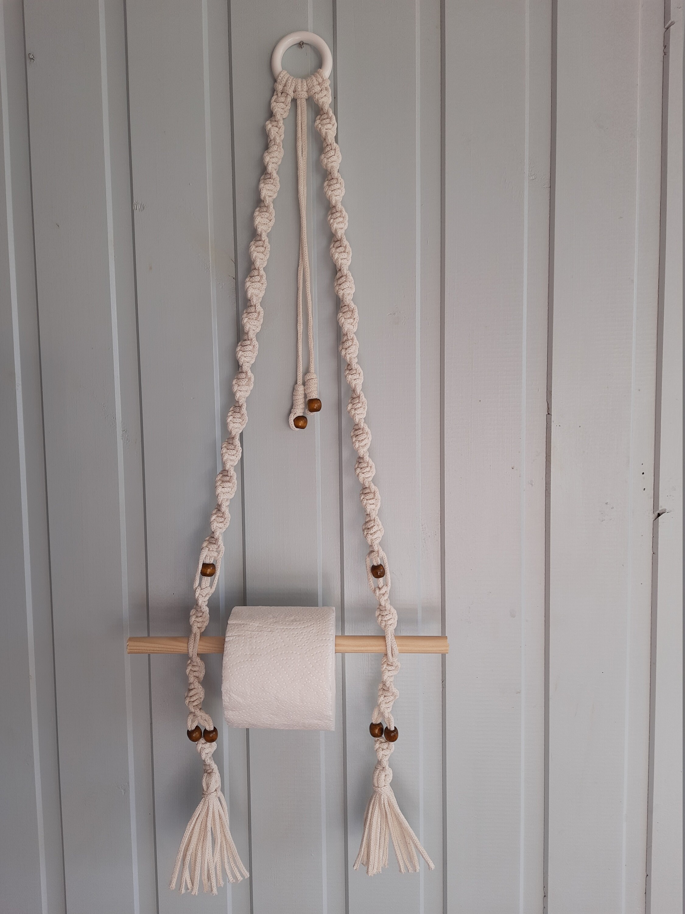 Roll holder paper holder Macrame toilet paper holder towel Etsy