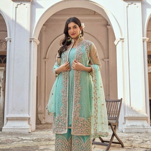 Salwar suit with jacket online best sale
