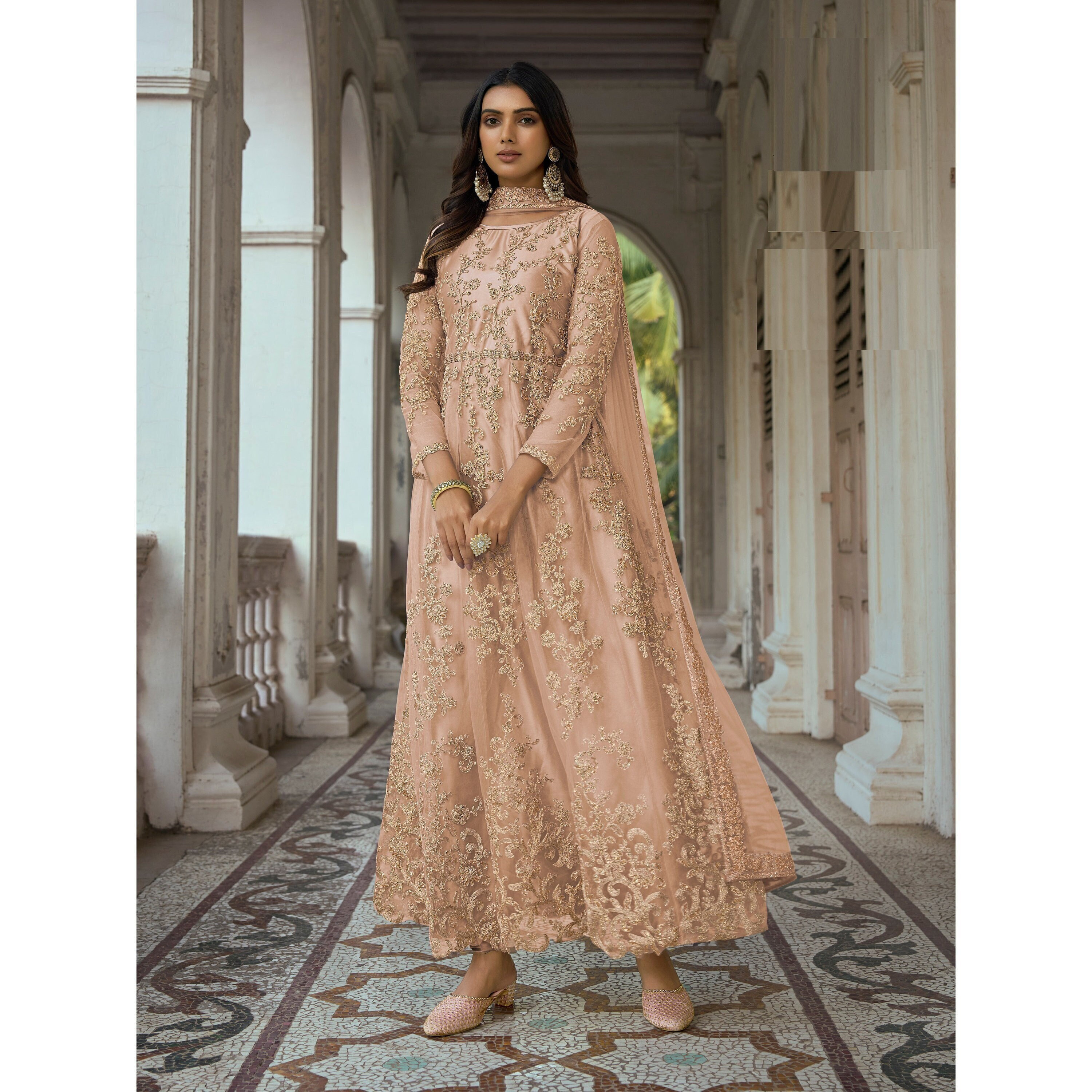 Netted anarkali sale