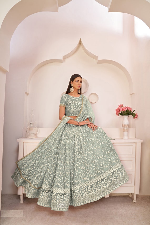 Green indian store wedding dress