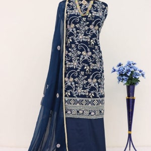 Light Purple Heavy Fox Georgette Sharara Salwar Suit