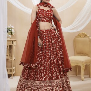 Designer Georgette Lehenga and Soft Net Dupatta Ensemble