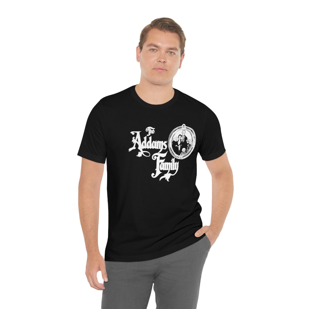 トップス 90s the addams family T-shirt XL Vintage 90s 1991 XL The Addams Family Wednesday Glow In The