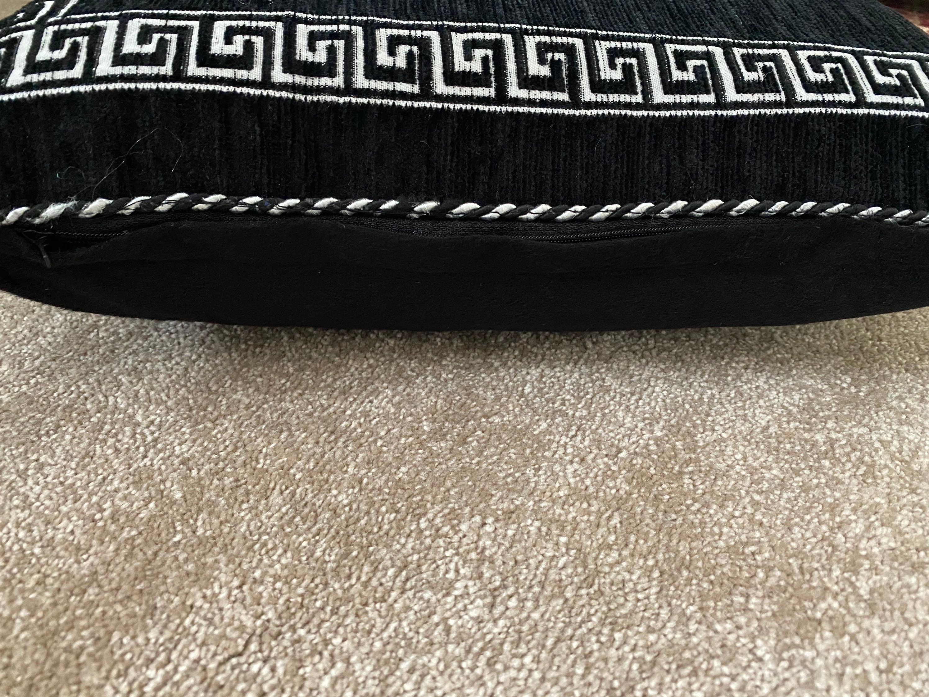 Black Patterned Soft Cushion Cover Luxury Living Room Etsy