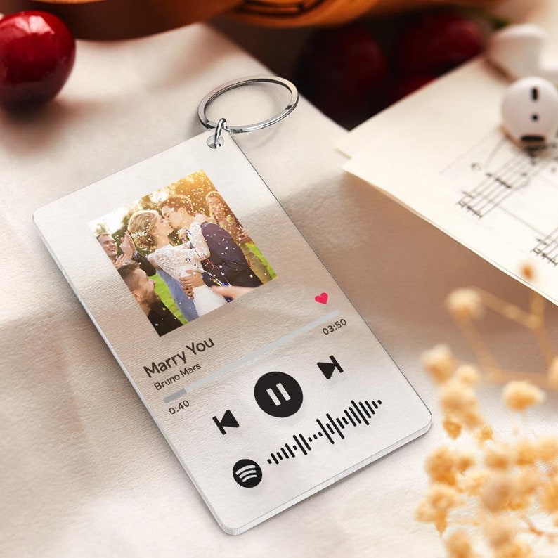 Music Spotify Plaque Personalized Music Keychain Plaque Your Choice Of Any Song  Album Spotify Keychain Plaque Custom Music Plaque