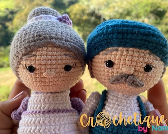 Grandparents Set Crochet Pattern- Patron de Set de Abuelitos Crochet - Amigurumi pdf tutorial