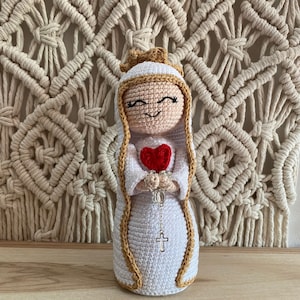 Patrón Nuestra Señora de Fátima Crochet - Virgen de Fátima Patrón de Crochet - Amigurumi pdf tutorial