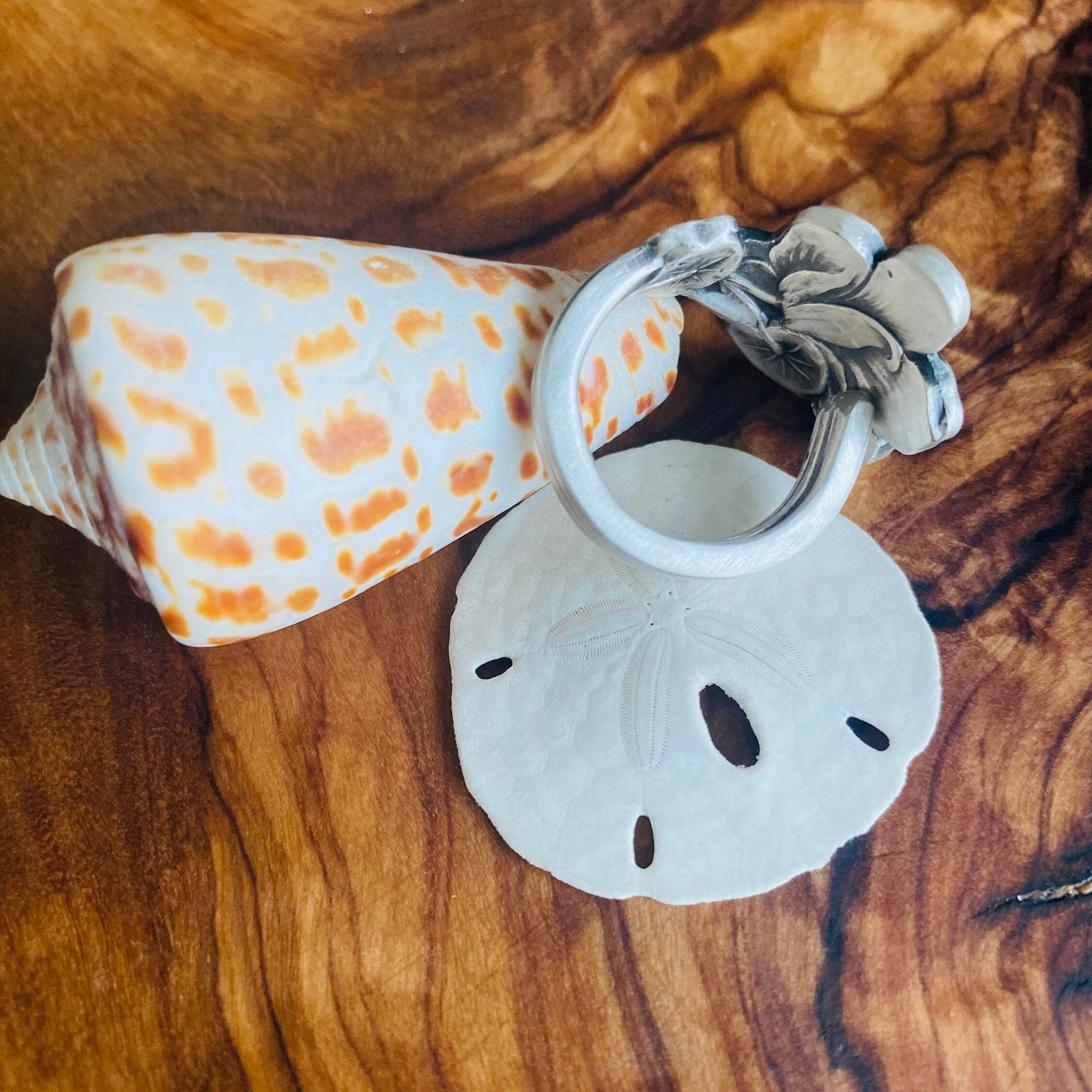 Vintage Retro Handmade Spoon Ring Circa 1960 Poppy Pattern Silver ...