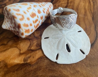 Vintage Handmade Spoon Ring Circa 1890 Belmont "Beautiful Mountain" Pattern Silver Plated