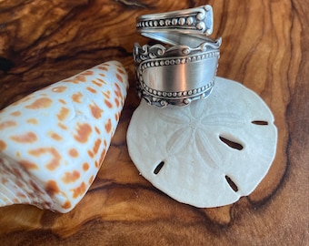 Vintage Handmade Large Spoon Ring Circa 1900's Classic Victorian Pattern Size 7 1/2