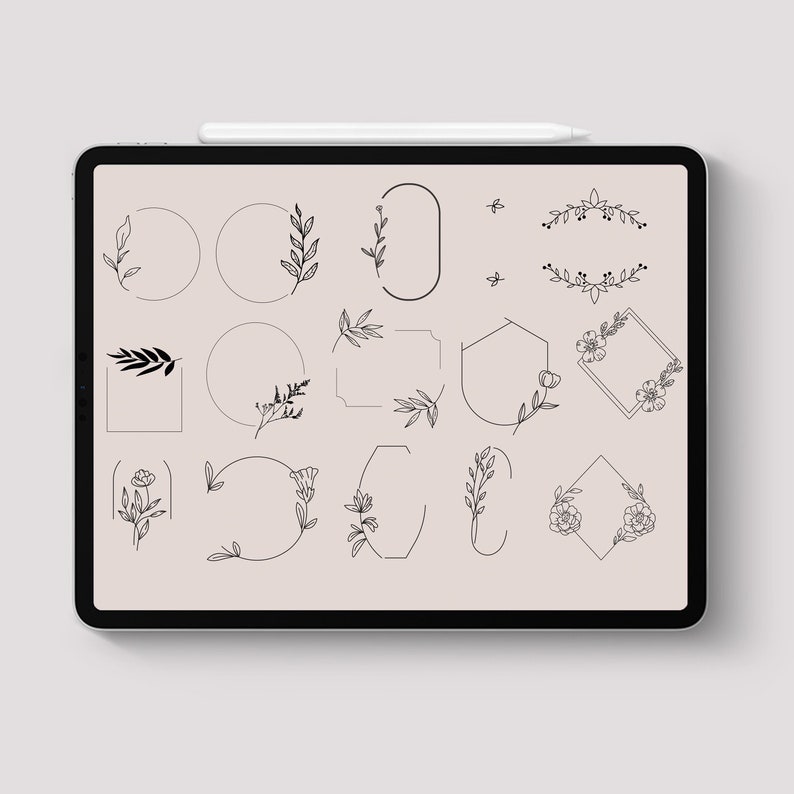 Procreate 80 Flower Wreath Stamps Botanical Brushes Floral - Etsy