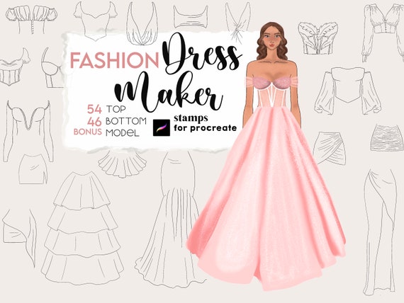 Procreate Dress Stamps : Fashion Design Outfit Maker Anime Clothes Manga  Princess Brushes - Etsy