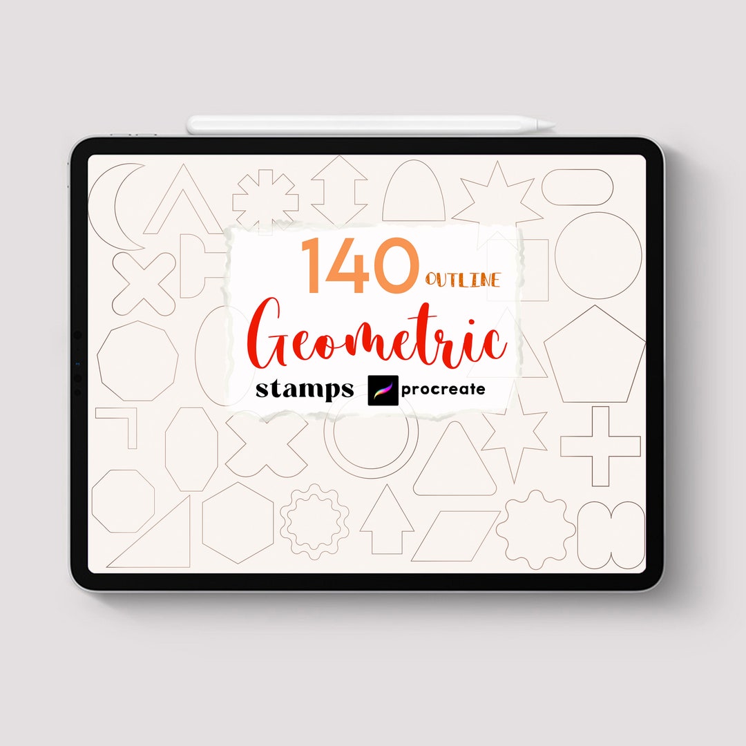 Procreate 140 Geometric Shape Stamps Brush Outline Basic Circle Square