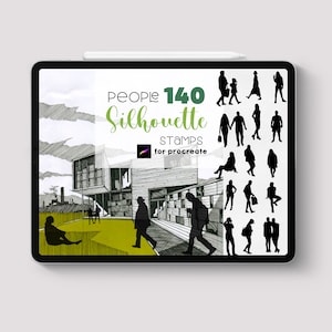 Procreate - 140 silhouet stempel mensen gids figuur penseel lichaam architectuur mode kunst doodle digitaal hoe teken verf eenvoudige illustratie