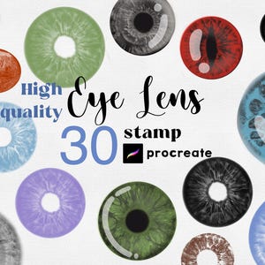 Procreate Eye Lens Stamp : Realistic Iris Brush for Portrait Manga Anime Eyes Brush